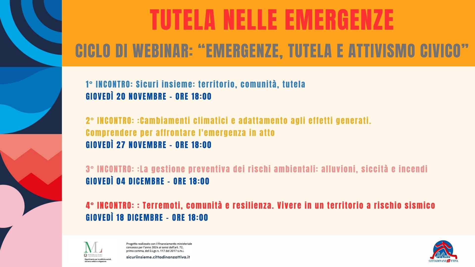 SICURI INSIEME - Ciclo di Webinar "Emergenze, tutela e attivismo civico"